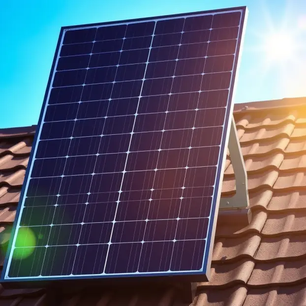 Clean Energy Tax Credit: HVAC Efficiency Guide | H2C 5 A solar panel is installed on a roof under a bright sun.
