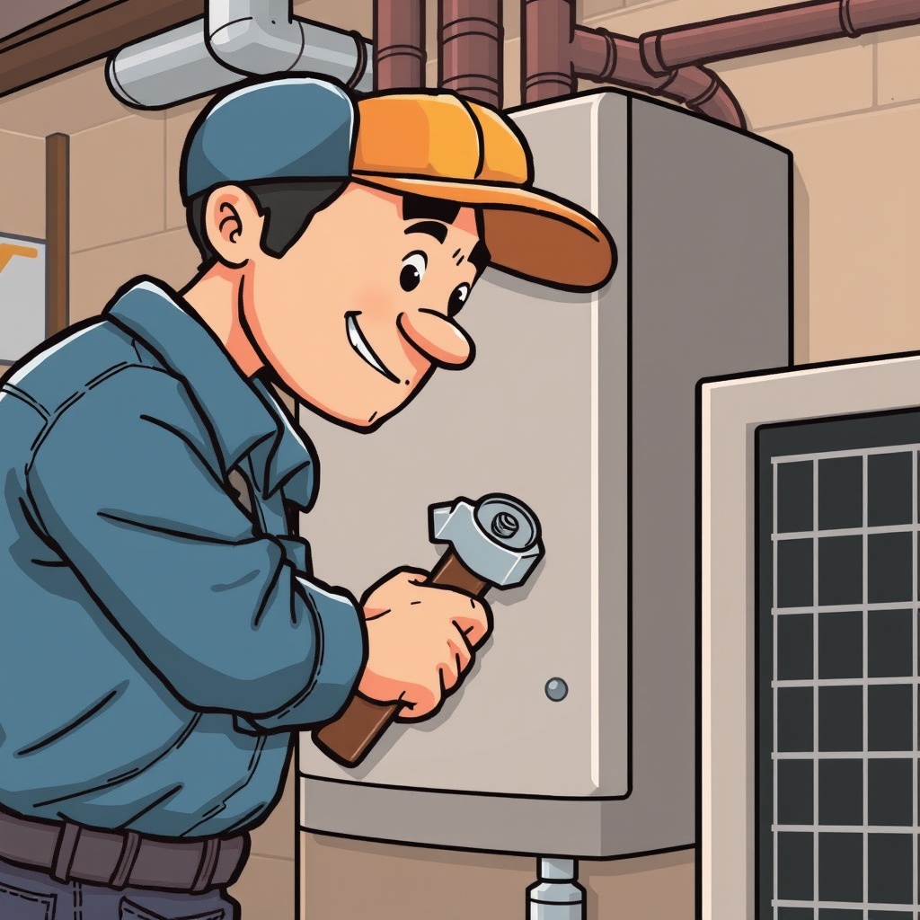 Apollo Beach HVAC: AC & Heating Repair Services 4 A worker tightens a bolt on a heating unit with a wrench.
