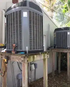 Existing condenser unit before the installation of new system.