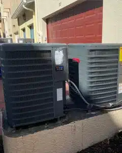 New condenser equipment after completed installation of new system.